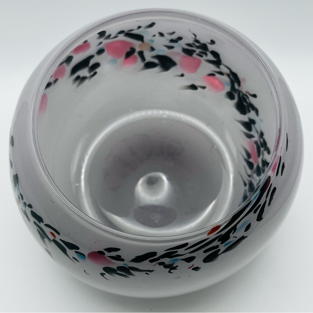 Pairpoint 3.75 tall pink hand blown, hand painted vase.  Highly Collectible.